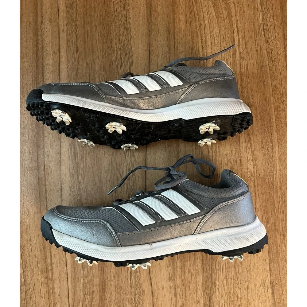 Adidas Tech Response 2.0 Gray Silver Mens Golf Shoes US Size 9.5‎ Lace Up